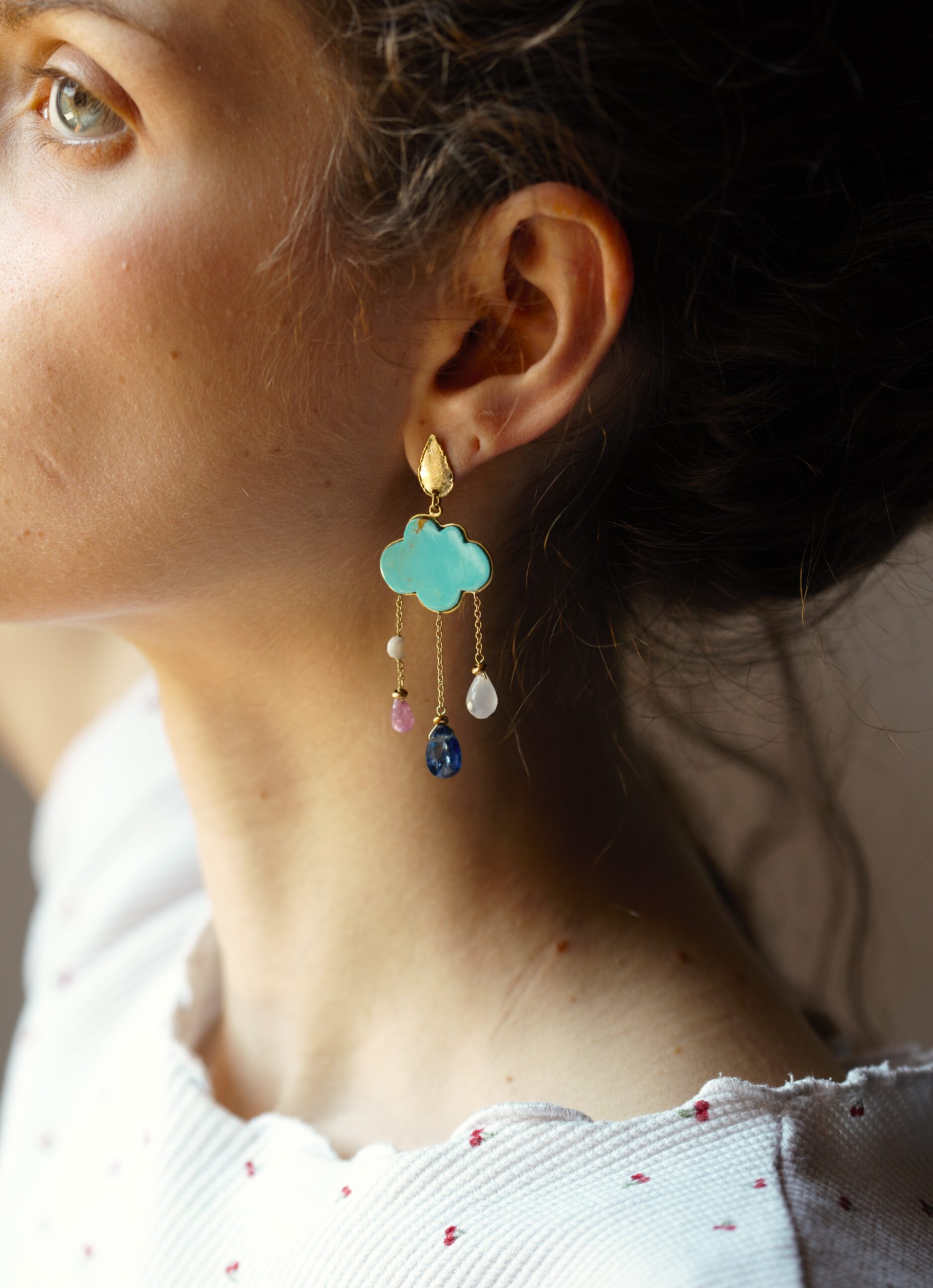 gold and turquoise earrings