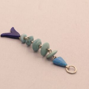 Pendentif turquoise ”RENARD” – 02- pendentif en argent, turquoise et lapis lazuli