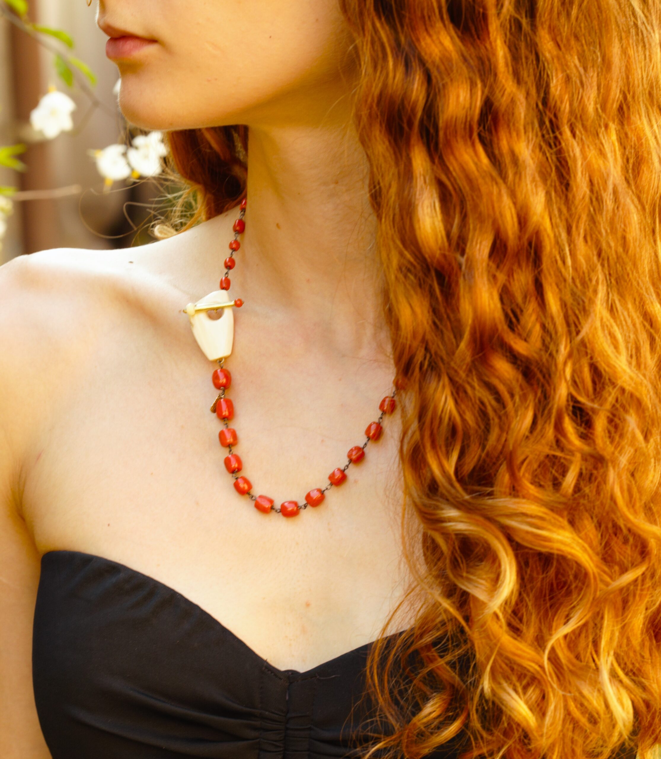 coral and ivory necklace