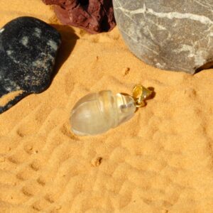 Tektite and gold pendant ”BEETLE” – # 8/12 -amulet pendant- Libyan gold and glass- Egyptian pendant – archaeological jewel – amulet rebirth