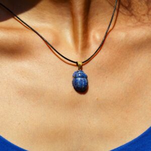 Lapis and gold pendant ”BEETLE” – amulet pendant- lapis lazuli pendant- Pendente egizio- Egyptian pendant – amulet rebirth