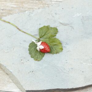 Coral PENDANT ”FRUIT” -49- Strawberry- coral and silver- Mediterranean coral pendant- vintage coral