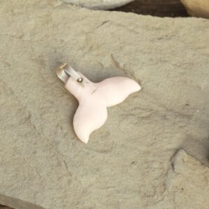 Opal pendant ”FLUKE” whale tail in pink opal and silver – opr 01- pink and gold opal- Marine pendant- nautical necklace- pendant for man and woman